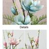 Artificial Flower in Pot Magnolia Flower Artificial Flower with Round Gold Vase Fake Leaf Floral Flower Arrangement Silk Flower for Wedding Outdoor Home Decoration Artificial Plant Flower Arrangement view 3