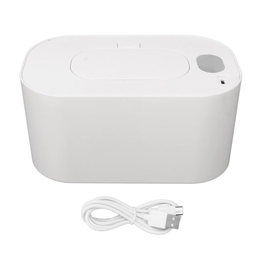 VALCLA Tissue Box Cover Wet Wipe Warmer USB Big Capacity Quick Even Heating Thermostat Portable Warmer Box Wipes Heating Box for Bathroom or Kitchen