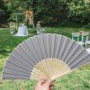 40pcs Personalized Fans for Wedding Favors Bulk, Custom Hand Fans for Guests/Bridal/Bridesmaid, Customize Silk Decorative Folding Fans Women Foldable, Birthday Party Fans Gifts, Bamboo Fans, Grey view 2
