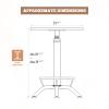 AA Products Industrial Bar Table 29.5-39.4" Adjustable Height Ring Footrest Design Pub Table Pub Cocktail Table Counter Bar Table (Matte Black Base, Brown Wooden Top) view 2