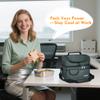 Tirrinia Reusable Lunch Box for Men Women, Insulated Lunch Bag Adult Work, Double Decker Leakproof Lunchbox for Office Picnic BeachDual Compartment Lunch Cooler Bag,Celadon view 2