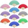 80pcs Personalized Fans for Wedding Favors Bulk, Custom Hand Fans for Guests/Bridal/Bridesmaid, Customize Silk Decorative Folding Fans Women Foldable, Birthday Party Fans Gifts, Bamboo Fans, Black view 1