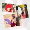 80pcs Personalized Fans for Wedding Favors Bulk, Custom Hand Fans for Guests/Bridal/Bridesmaid, Customize Silk Decorative Folding Fans Women Foldable, Birthday Party Fans Gifts, Bamboo Fans, Purple view 4