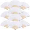 40pcs Personalized Fans for Wedding Favors Bulk, Custom Hand Fans for Guests/Bridal/Bridesmaid, Customize Silk Decorative Folding Fans Women Foldable, Birthday Party Fans Gifts, Bamboo Fans, White view 1