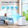VAGKRI Portable Air Conditioners 14000 BTU ASHRAE (10200 BTU DOE/SACC), 3-in-1 AC Unit with Fan & Dehumidifier Cools up to 700 sq. ft, Smart/Sleep Mode 3 Fan Speeds Auto Swing 24H Timer Remote Control view 2