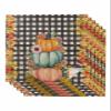 Autumn Pumpkin Cloth Napkins Set of 6 - Washable Dinner Napkins Reusable Table Napkins for Home Party Weeding Dining Table Setting Decoration, Rustic Farmhouse Thanksgiving Plaid Oversized 20"x20" view 1