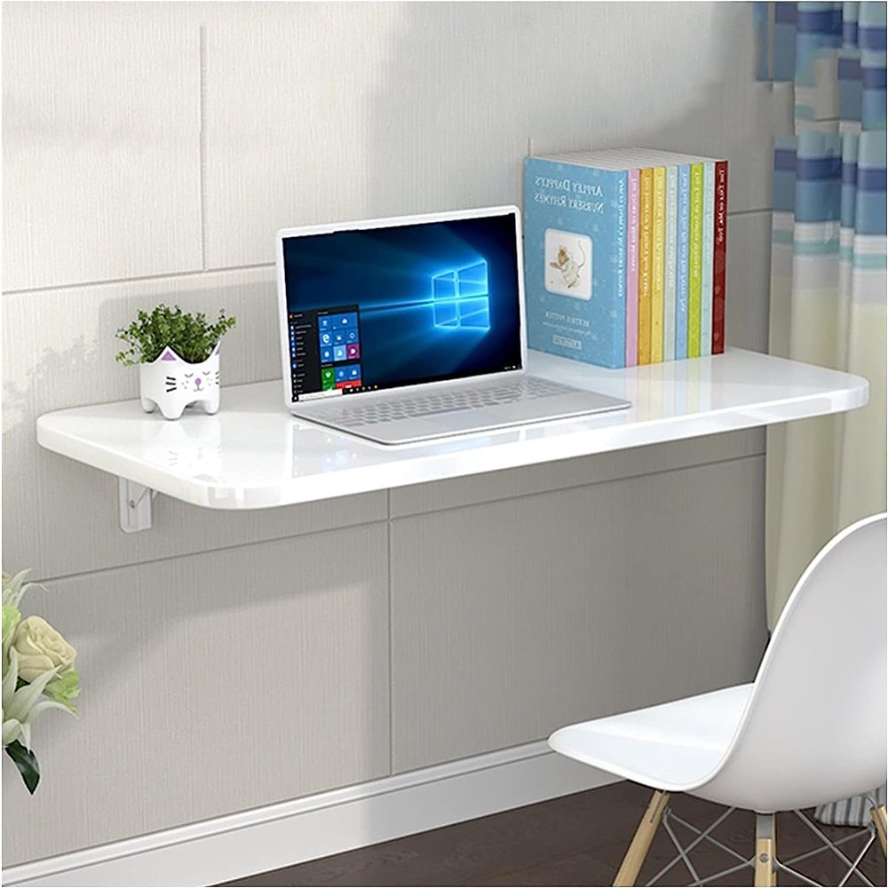 CALMR Wall Mounted Table Learning Work Bench Folding Work Bench Home Office Wall Mounted Folding Table Fold Down Floating Table