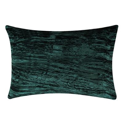 Luxe Boho Decor Crushed Doona Bedding Art Solid Hippie Stylish UO Large Unique Velvet Pillow Cover Set of 2 (Crush-Emerald Green, 20x20 Inches)