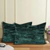 Luxe Boho Decor Crushed Doona Bedding Art Solid Hippie Stylish UO Large Unique Velvet Pillow Cover Set of 2 (Crush-Emerald Green, 20x20 Inches) view 3