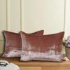Luxe Boho Decor Art Pillowcase Set Solid Hippie Stylish UO Large Unique Velvet Pillow Cover Set of 2 (Rose, 24x24 Inches) view 3