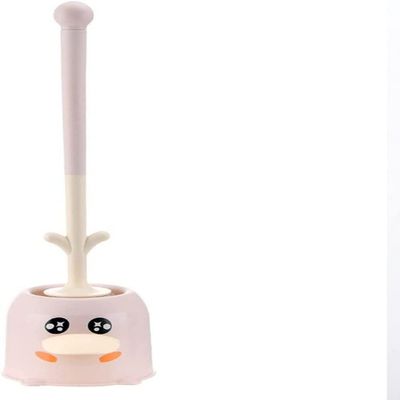 DLUXCA Toilet Brush Cute Toilet Brush Bathroom Plastic Creative Colorful Toilet Brush Household Modern Wc Home Products Bathroom Toilet Brush Holder (Color : Pink, Size : One Size)