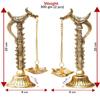 KridayKraft Parrot Design Metal Hanging with Chain Diya Pair of Parrot Design Bird Diya Deepak Oil Lamp Metal Gold Finish Hanging Diya Pair Puja Gift Item Antique, Standard,Pack of 2 view 2
