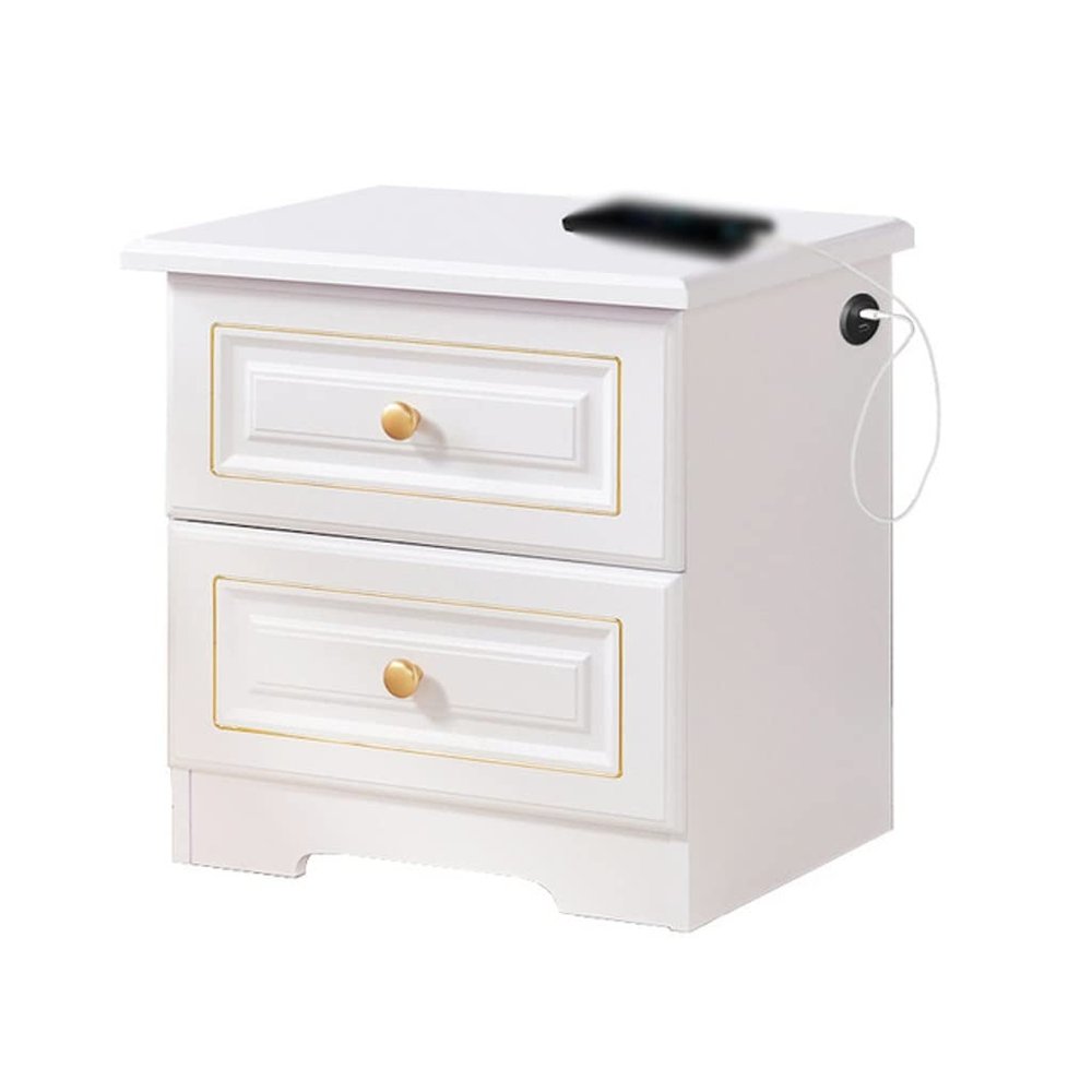 FAiruo Side Table Table Chevet Bois Chargeur USB, armoire Rangement Intelligente Multifonction Pour Chambre Coucher Coffee Table