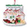 3D Fireplace Family of 6 with Dog Ornament 2025 Personalized Family Christmas Ornaments 2025 | Pet Owners Personalized Tree Ornaments Customizable Gifts Opening Dog Lovers of Six with Pet Ornament view 1