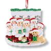 3D Fireplace Family of 6 with Dog Ornament 2025 Personalized Family Christmas Ornaments 2025 | Pet Owners Personalized Tree Ornaments Customizable Gifts Opening Dog Lovers of Six with Pet Ornament view 2