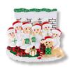 3D Fireplace Family of 6 with Dog Ornament 2025 Personalized Family Christmas Ornaments 2025 | Pet Owners Personalized Tree Ornaments Customizable Gifts Opening Dog Lovers of Six with Pet Ornament view 3