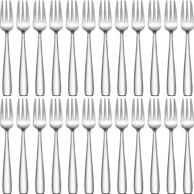 Tivcck 24-Piece Dessert Forks - Stainless Steel, 5.4 Inch Small, 3-Tine Mini Salad & Fruit Forks, Mirror Polished, Dishwasher Safe