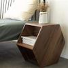 FAiruo Side Table Bedside Tables End Tables Side Table Coffee Table Black Walnut Wood Hexagon Coffee Table Tea Table, Bedroom Bedside Reading Sofa Table, Living Room Solid Wood Small Couch Corner Ta view 2