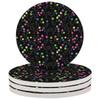 Abstract Flower Black Coasters for Drinks Absorbent Set of 4 Ceramic Coaster with Cock Base Decorative Coffee Cup Beverage Coasters Wine Beer Bar Coasters view 1