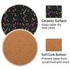 Abstract Flower Black Coasters for Drinks Absorbent Set of 4 Ceramic Coaster with Cock Base Decorative Coffee Cup Beverage Coasters Wine Beer Bar Coasters view 3
