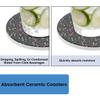 Abstract Flower Black Coasters for Drinks Absorbent Set of 4 Ceramic Coaster with Cock Base Decorative Coffee Cup Beverage Coasters Wine Beer Bar Coasters view 4