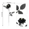 12 Pcs Black Roses with Skull Head, Halloween Artificial Black Flowers Faux Black Roses Silk Rose Flower Bouquet, Gothic Fake Black Rose for Party Arrangements Halloween Wedding Home(Purple) view 2