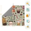 Absorbent Dish Drying Mat For Kitchen Counter Dish Drying Pads Reversible Drainer Mats-Coffee Makers Macaroons Chocolate 16x18 In view 2