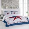 Alandar Home Duvet Cover Sets Pentagram USA Flag Independence Day,3 Piece Bed Set Ultra Soft Quilt Covers and Pillowcases,Stars Seamless Plaid Microfiber Bedding Set for Bedroom Guest Room Dorm view 2