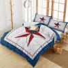 Alandar Home Duvet Cover Sets Pentagram USA Flag Independence Day,3 Piece Bed Set Ultra Soft Quilt Covers and Pillowcases,Stars Seamless Plaid Microfiber Bedding Set for Bedroom Guest Room Dorm view 3