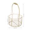 1Pcs Metal Wedding Basket With Handle Metal Iron Geometric Flower Girl Basket Gold Decorated Basket(#1) view 2