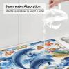 Absorbent Dish Drying Mat For Kitchen Counter Dish Drying Pads Reversible Drainer Mats-Marine Animals 16x18 In view 4