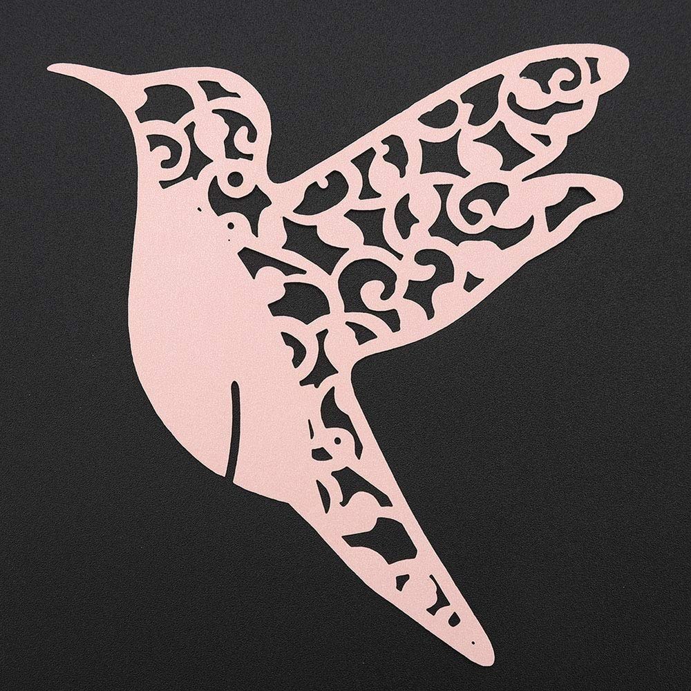 MSUIINT 50pcs Little Bird Shaped Hollow Name Place Cards for Wine Glass Top, Paper Cup Card Hollow Out Design, Wedding Table Decoration and Seating Assignment(Pink)