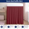 Burgundy Twin XL Dorm Bed Skirt - 40 Inch Drop, Extra Long Size view 2