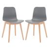 SAFAVIEH Couture Collection Haddie Retro Grey/Natural Molded Plastic Dining Chair Set of 2 view 1
