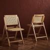 SAFAVIEH Couture Collection Desiree Tropical Coastal Natural Cane Solid Wood Folding Dining Chair Set of 2 (Fully Assembled) view 2