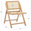 SAFAVIEH Couture Collection Desiree Tropical Coastal Natural Cane Solid Wood Folding Dining Chair Set of 2 (Fully Assembled) view 3