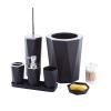 REFKIT Hotel Bathroom Supplies Tray Bath Set Box Ceramic Bathroom Bottle Set Cotton Swab Box Cotton Jar(Black) view 1
