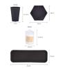 REFKIT Hotel Bathroom Supplies Tray Bath Set Box Ceramic Bathroom Bottle Set Cotton Swab Box Cotton Jar(Black) view 3