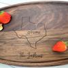 Pick Your State/Province Personalized Cutting Board, Engraved Cutting Board, Housewarming Gift, Anniversary Gift, California, Texas, 090 (Cherry, 12" x 9") view 2