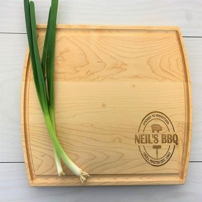Personalized Cutting Board, BBQ Themed, Grill Master, Personalized BBQ Cutting Board, Smoked Meat Cutting Board, Fathers Day Gift, 114 (Maple, Handle 16" x 10.5")