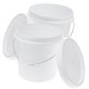 2pcs Plastic Sealed Buckets with Lid 5l White Round Portable view 1