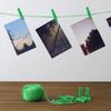 HSTECH 100 Pcs Green Mini Natural Wooden Clothespins and 82 Ft Jute Twine, Baby Clothes Pins, 1.38in Craft Photo Clips for Home School Arts Crafts Decor, DIY Decoration's, Arts and Crafts, Weddings view 3