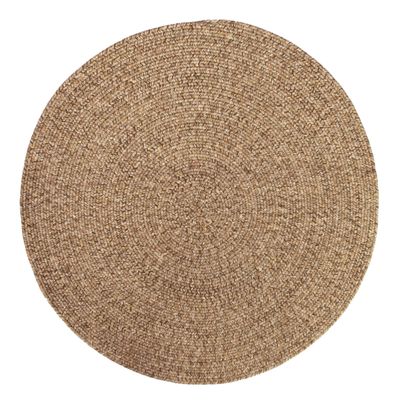 Super Area Rugs Rustic Farmhouse Living Indoor/Outdoor Reversible Braided Rug - Made in USA - Brown Mix 4' Round