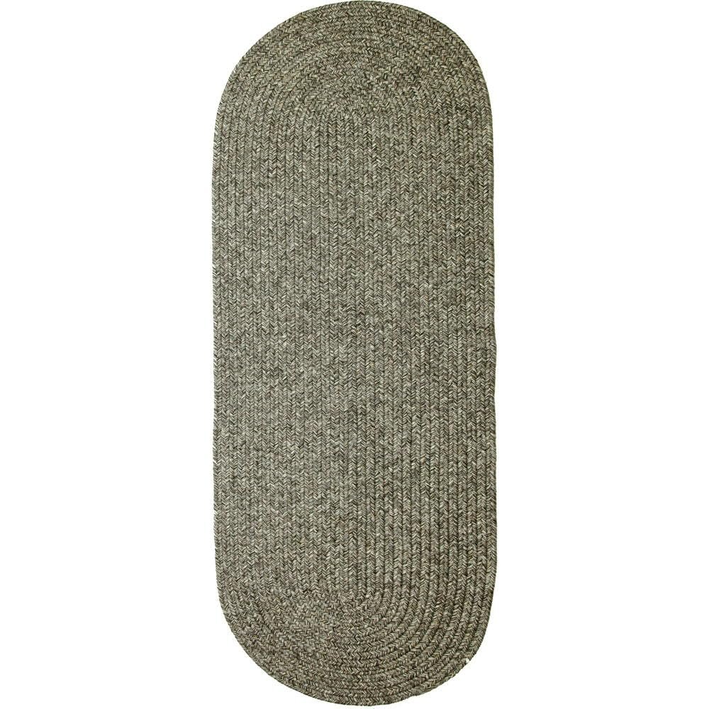 Super Area Rugs Kitchen Runner Rug Farmhouse Living Indoor/Outdoor Reversible Braided Rug - Made in USA - Gray Mix 2' X 4' Oval