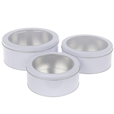 Hobby Lobby White Round Tin Box Set