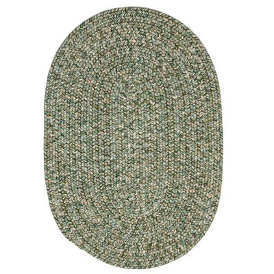 Super Area Rugs Rustic Farmhouse Living Indoor/Outdoor Reversible Braided Rug - Made in USA - Green Mix 8' X 11' Oval