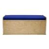 FDP Natural Birch 8-Compartment Storage Bench with Comfortable Blue Vinyl Seat (16" H) Organize Shoes, Hats, Toys - Durable Furniture for Home, Daycare, Preschool, Montessori Classroom, 14047-NTBL view 4