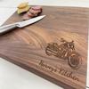 Personalized Cutting Board, Custom Cutting Board, Motorcycle Themed Gift, Biker Gift, Motorcycle Enthusiasts Gift, Biker Memorial Gift, 115 (Cherry, Handle 16" x 10.5") view 2