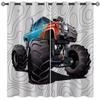 ONINUO Monster Truck Blackout Curtains for Girls Boy Home Decor, Cool 3D Machine Truck Car Racing Game Grommet Thermal Insulated Drapes Darkening Window Curtain for Bedroom Living Room, 55 x 63 Inch view 1