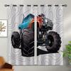 ONINUO Monster Truck Blackout Curtains for Girls Boy Home Decor, Cool 3D Machine Truck Car Racing Game Grommet Thermal Insulated Drapes Darkening Window Curtain for Bedroom Living Room, 55 x 63 Inch view 2